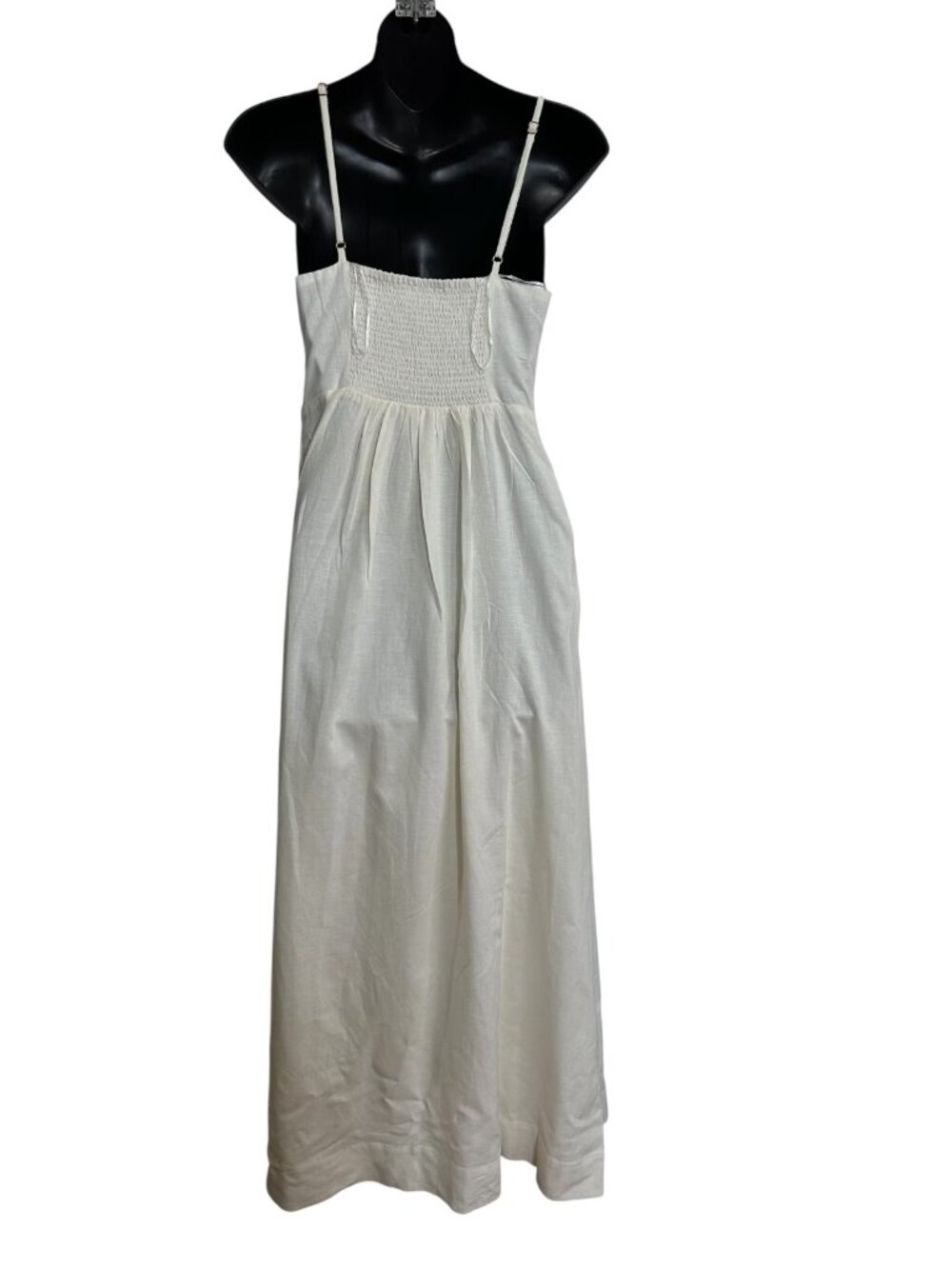 L*Space Mabel Maxi Dress Small Cream Linen Blend Cutout Tie Front NWT - Picture 6 of 10